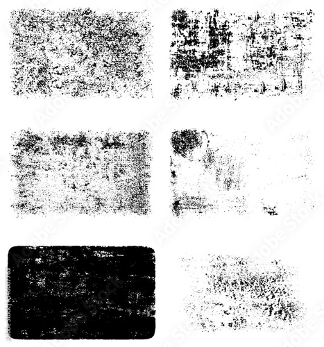 Wallpaper Mural A set of grunge textures in black and white. Background of dust, scratches, cracks, debris. Abstract dark spots Torontodigital.ca
