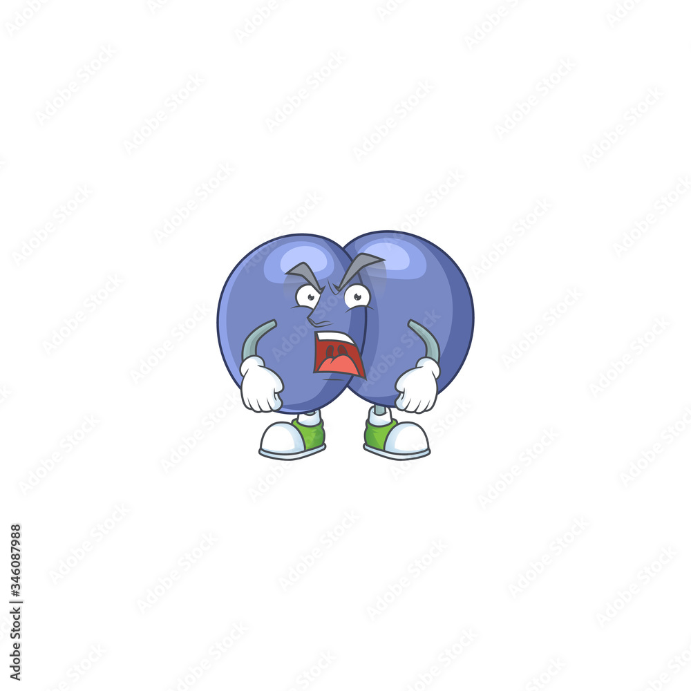 Streptococcus pneumoniae cartoon character design with mad face