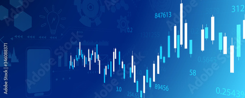 stock market, economic graph with diagrams, business and financial concepts and reports, abstract technology communication concept vector background