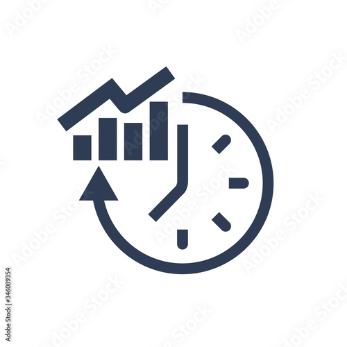 Effective resource management. Vector icon isolated on white background.