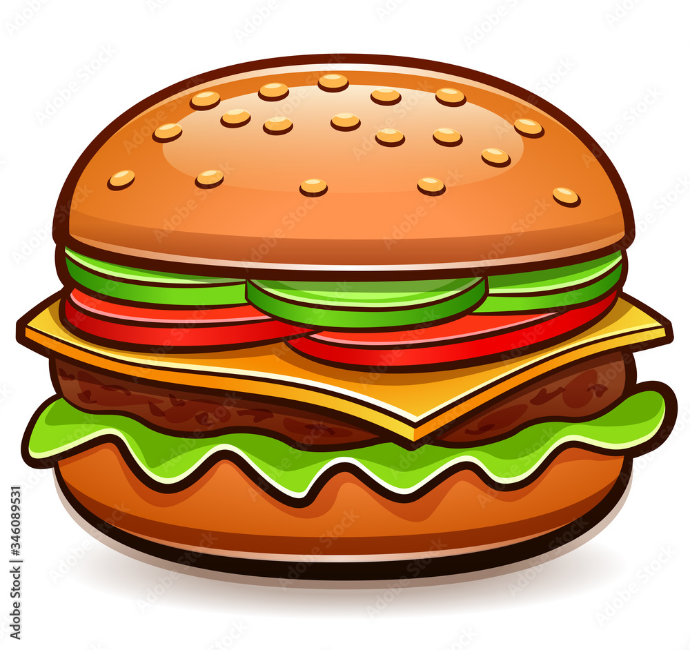 Vector burger isolated cartoon design Vector burger isolated cartoon design