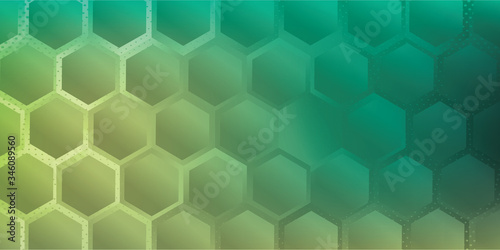 green Seamless hexagonal pattern background