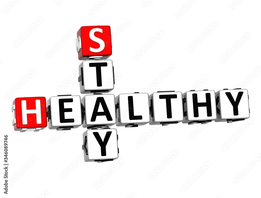 Stay Healthy. Strong. Active. Coronavirus COVID-19. 3D red-white crossword puzzle on white background. Corona Virus Creative Words. Stay Healthy. Strong. Active. Coronavirus COVID-19. 3D red-white crossword puzzle on white background. Corona Virus Creative Words.