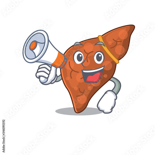 Human fibrosis liver cartoon character speaking on phone