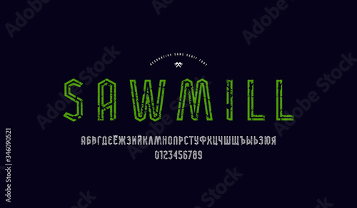 Cyrillic outline sans serif stick font