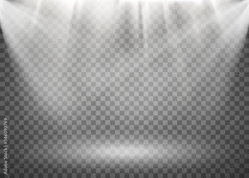 Glowing spotlights with light beams. Vector background Glowing spotlights with light beams. Vector background