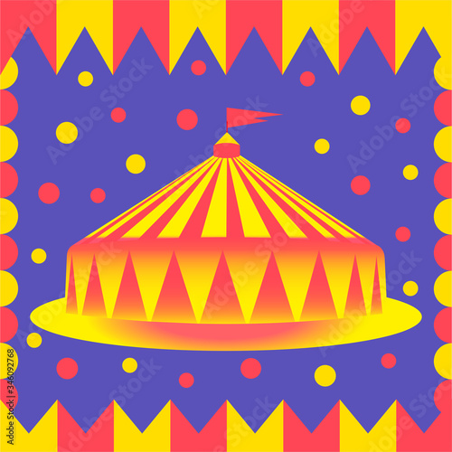 Vector illustration of a tent carnival circus