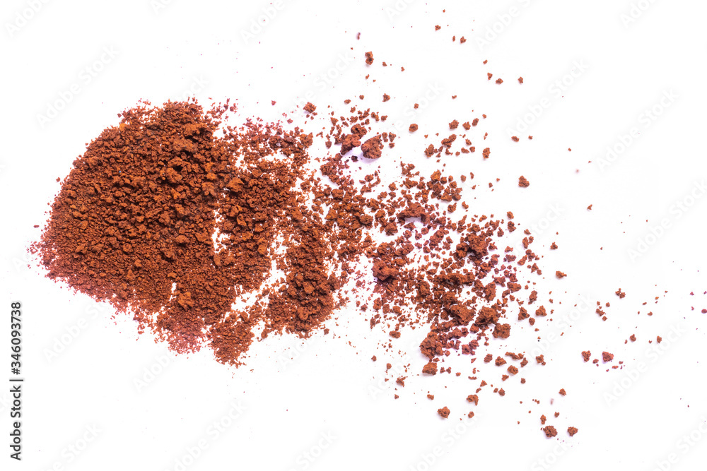 Coffee powder isolated on white background