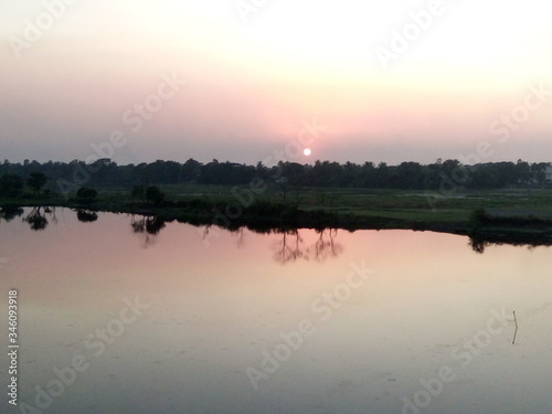 sunrise over the river
