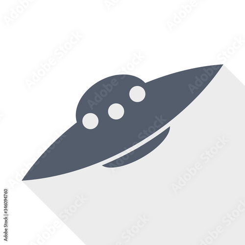 Ufo, alien spaceship flat design vector icon
