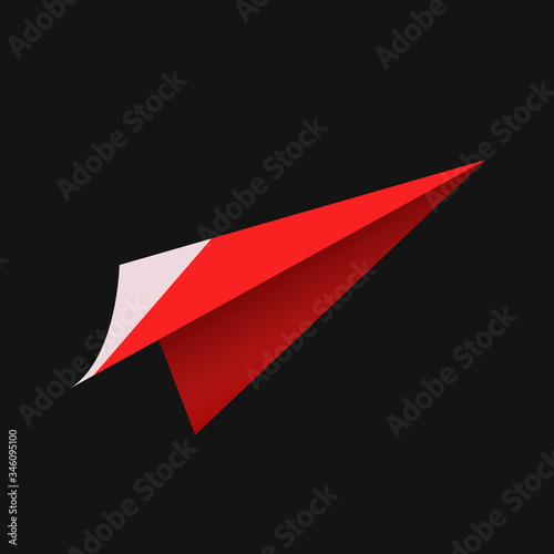Free Download concept of business success, Red paper plane flying on black background. creative idea. vector illustration - GFXLoad