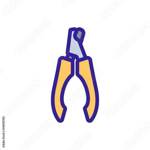 large nippers with handle icon vector. large nippers with handle sign. color symbol illustration