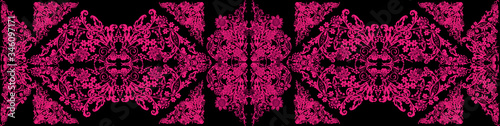 symmetrical pink abstract decorated long stripe