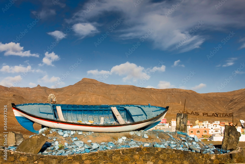 Boat in Las Playitas, Las Playitas, Fuerteventura, Canary Islands, Spain,