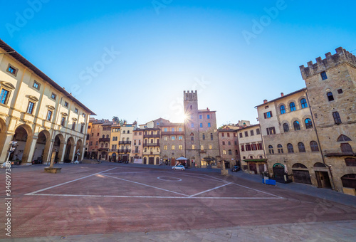 Arezzo (Italy) - The Etruscan and Renaissance city of Tuscany region. Here the historical center.