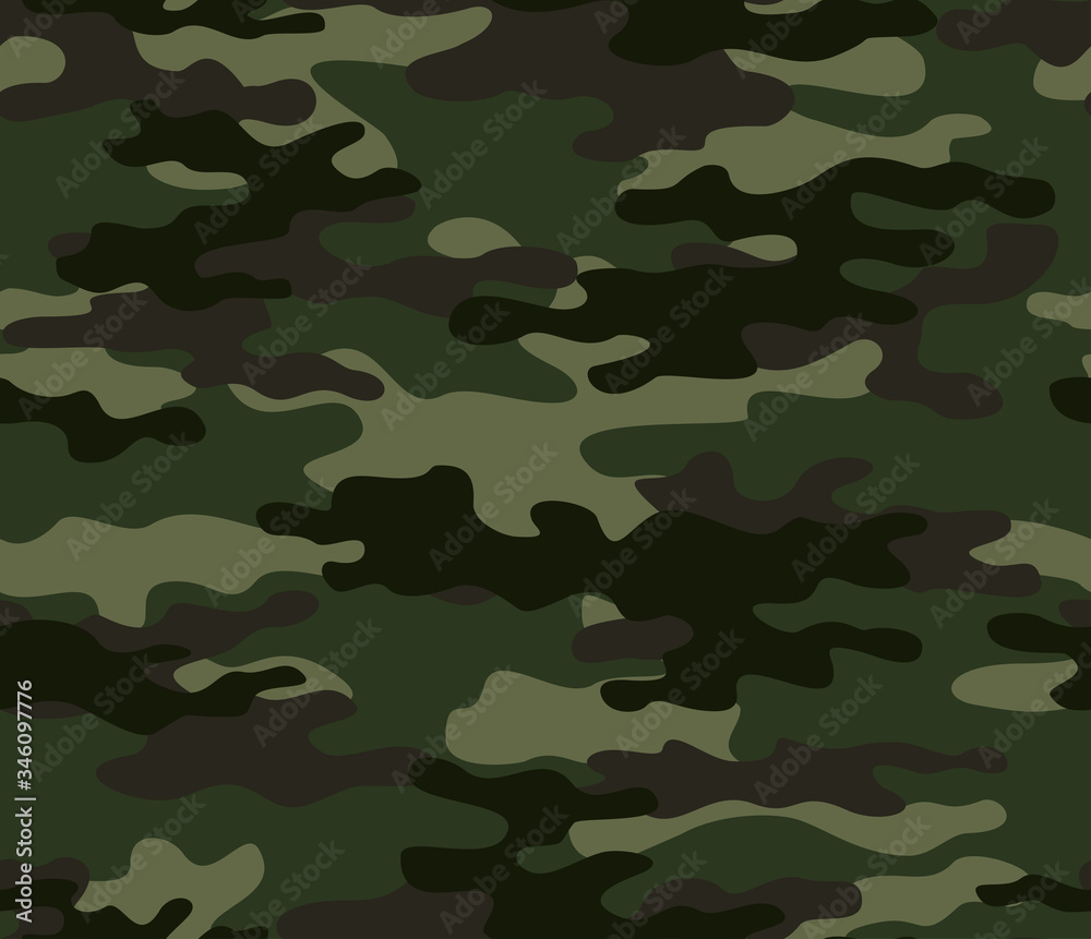Gordijnen Groene militaire camouflage naadloze patroon bruine vlekken -  Nikkel-Art.nl