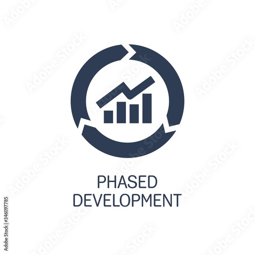 Phased development. Vector icon isolated on white background.