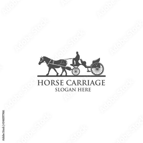 horse carriage silhouette logo