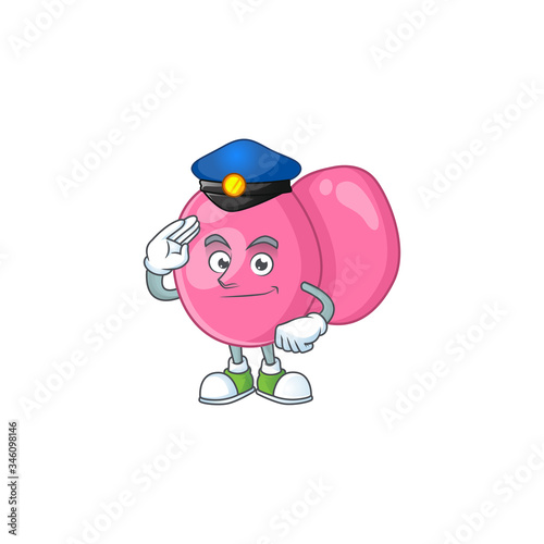 A dedicated Police officer of streptococcus pyogenes mascot design style