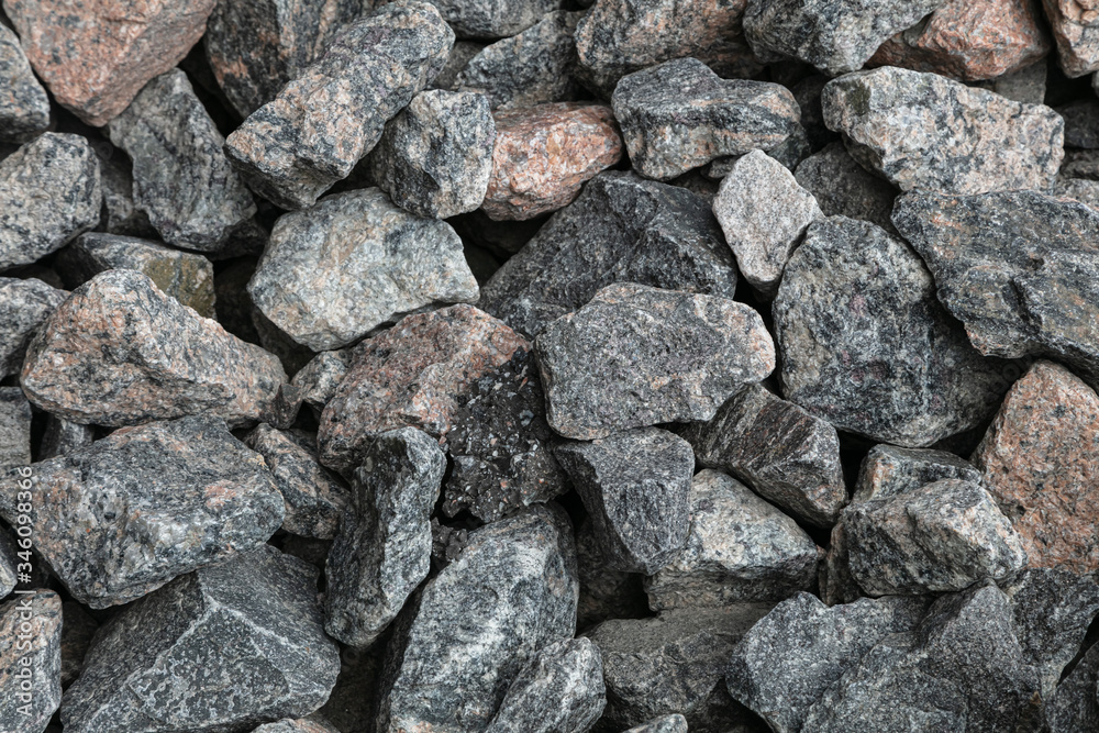 Background, close up stones of black and gray granite