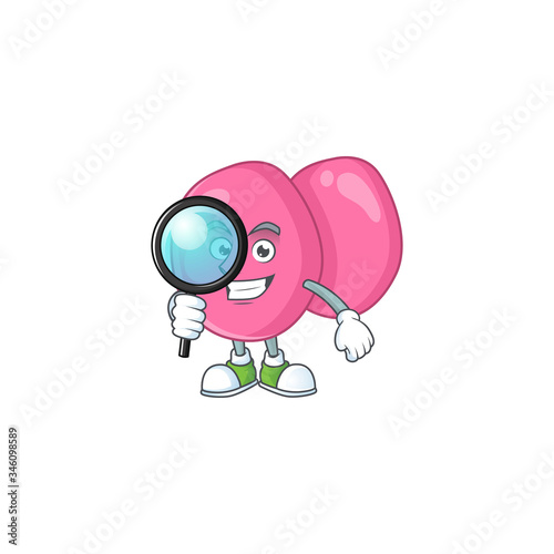 Smart Detective of streptococcus pyogenes cartoon character design concept