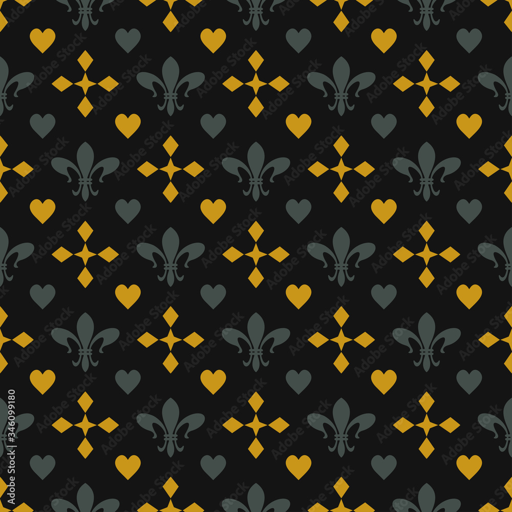 Seamless pattern in vintage style on a black background. EPS10 vector.