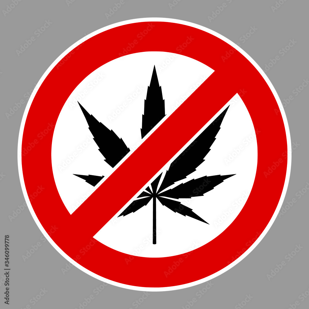 High quality vector illustration of the No cannabis sign - Official size and color international version High quality vector illustration of the No cannabis sign - Official size and color international version