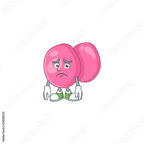 Cartoon picture of streptococcus pyogenes with worried face