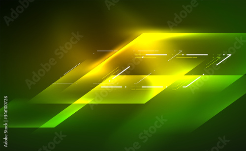 Dynamic neon shiny abstract background. Trendy abstract layout template for business or technology presentation, internet poster or web brochure cover, wallpaper
