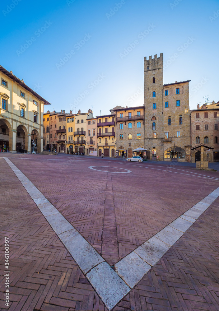 Obraz premium Arezzo (Italy) - The Etruscan and Renaissance city of Tuscany region. Here the historical center.