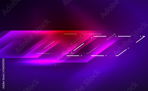 Dynamic neon shiny abstract background. Trendy abstract layout template for business or technology presentation, internet poster or web brochure cover, wallpaper