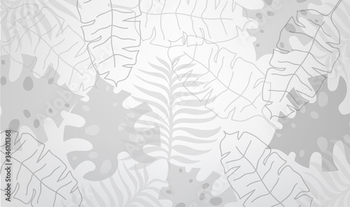 Graphic plant palm leaf tropic. Print black and white background style, exotic floral jungle. Trendy seamless pattern.