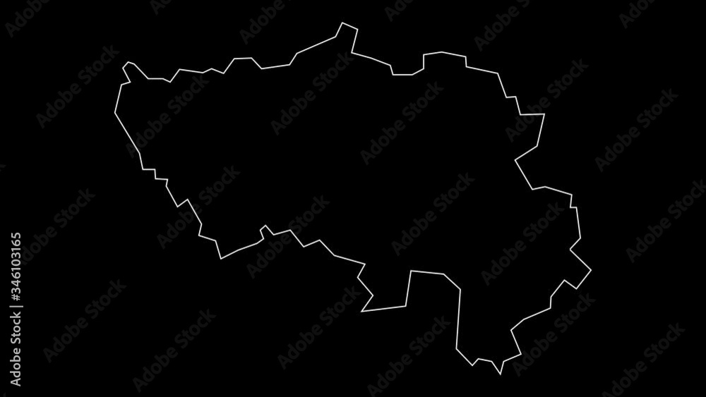Liege Belgium map outline animation Liege Belgium map outline animation