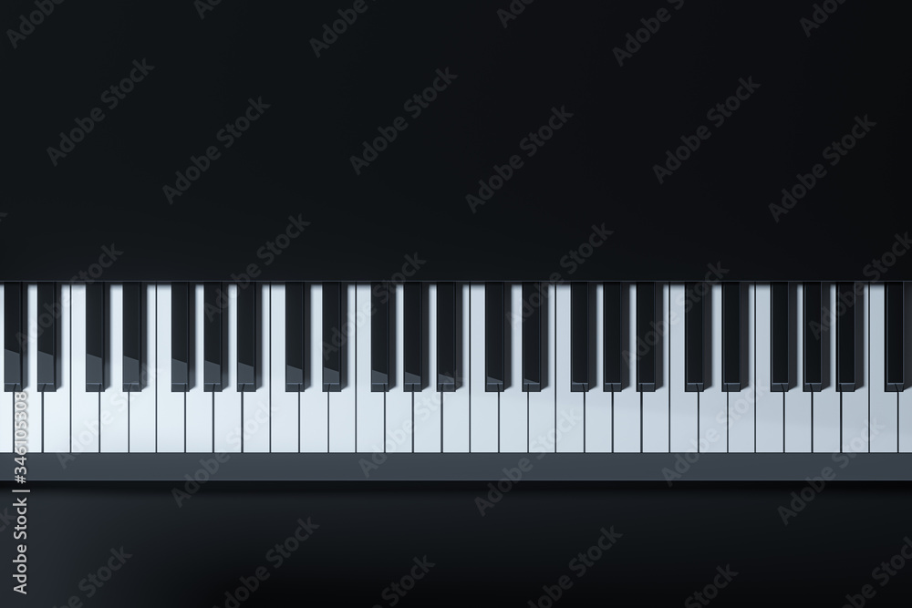 Piano keys with dark background, 3d rendering. Piano keys with dark background, 3d rendering.