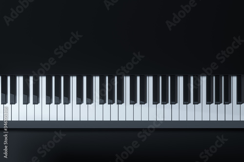 Piano keys with dark background  3d rendering.