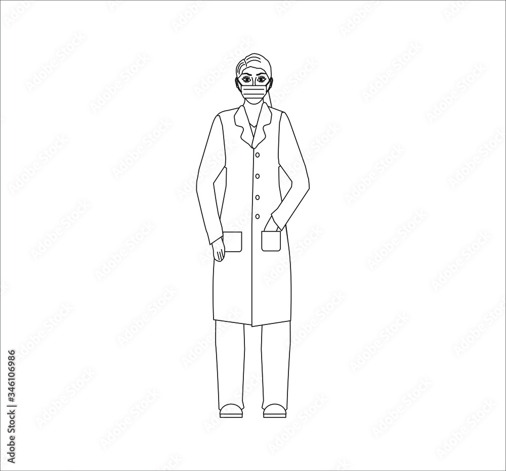 female doctor. illustration for web and mobile design.