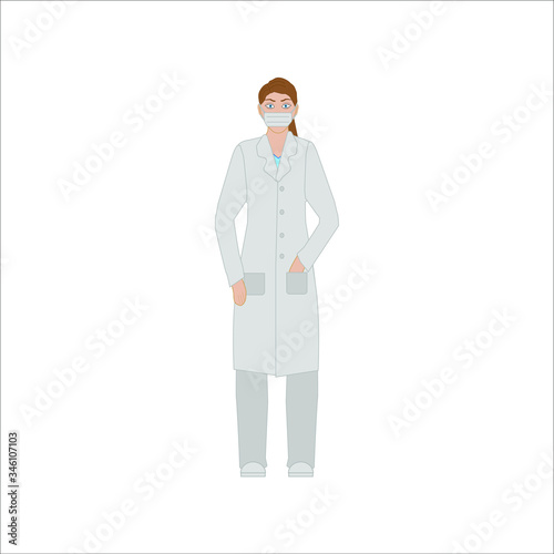 female doctor. illustration for web and mobile design. © robcartorres