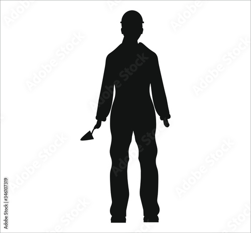 bricklayer woman. illustration for web and mobile design.