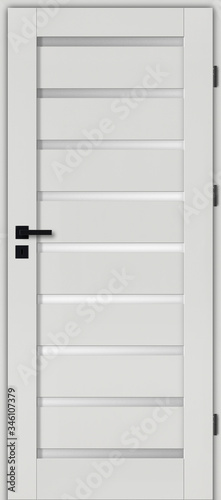 Drzwi wewnętrzne drewniane szklone - białe, RAL 9016