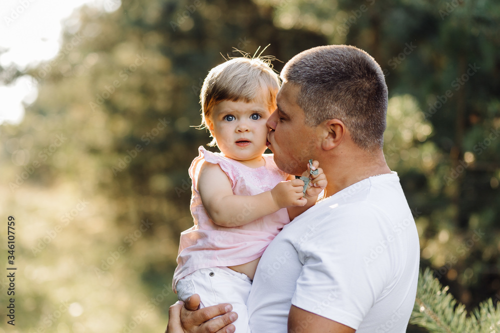 Happy family outdoors spending time together Happy family outdoors spending time together