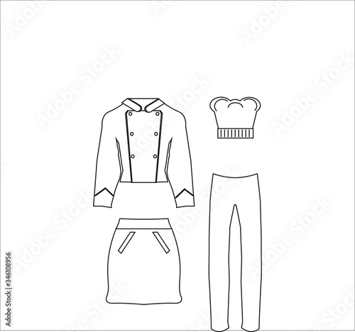cook woman uniform. illustration for web and mobile design.
