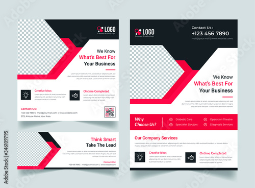 Corporate social media post, flyer, facebook cover, banner set template