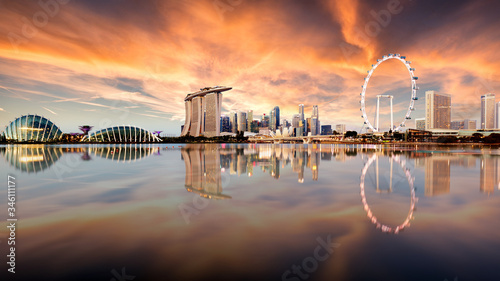 Singapore skyline with skyscrapres - Marina bay