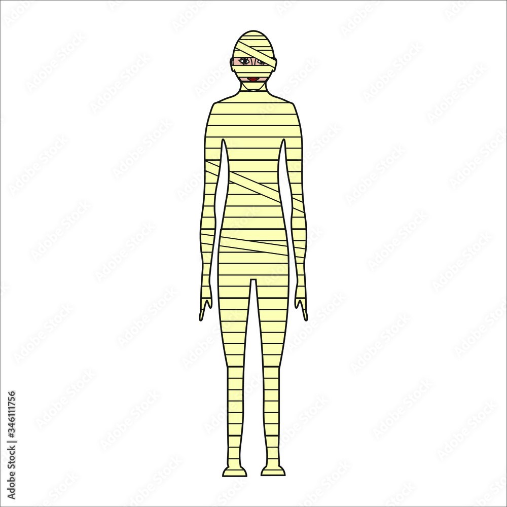 Obraz premium woman in egyptian mummy costume. illustration for web and mobile design.