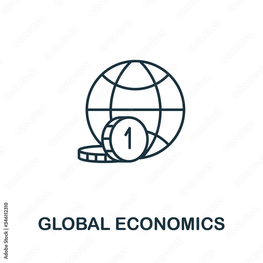 Global Economics icon from global business collection. Simple line Global Economics icon for templates, web design and infographics Global Economics icon from global business collection. Simple line Global Economics icon for templates, web design and infographics