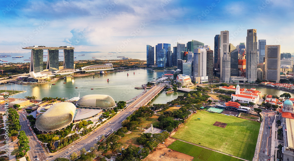 Marina bay - Singapore Aerial view at day