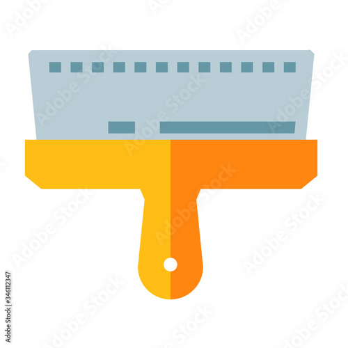  putty knife flat icon on white background