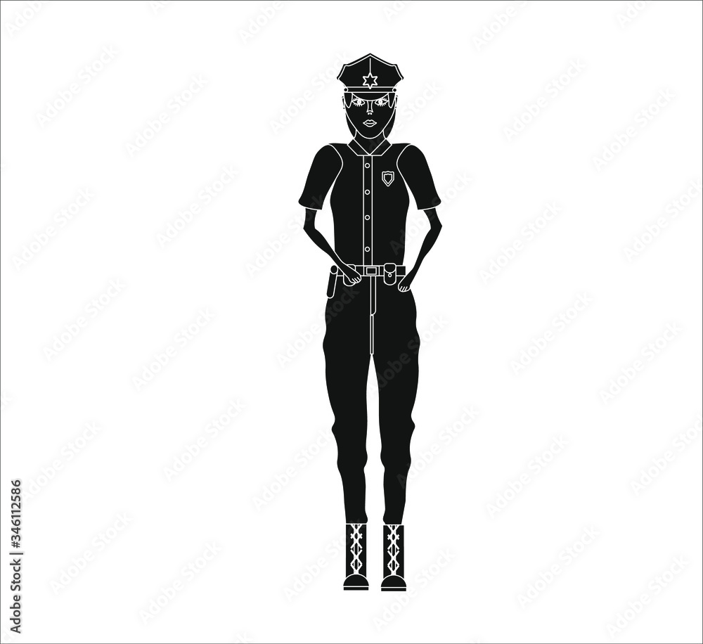 policewoman. illustration for web and mobile design.
