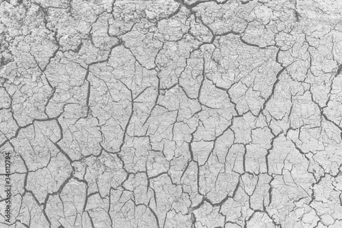 Brown arid texture of the earth with deep cracks as a sign of one of the environmental disasters - global warming