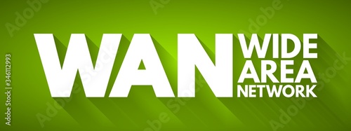 WAN - Wide Area Network acronym, technology concept background